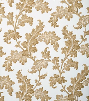 Scrolling Acanthus Frond Wallpaper - Sepia
