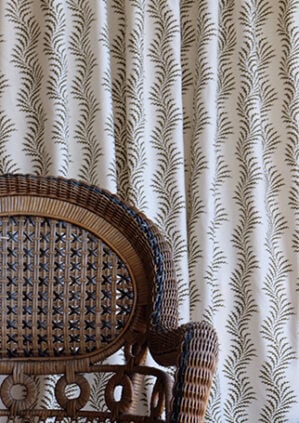 Scrolling Fern Silhouette - Moss - Mutka Silk: lifestyle