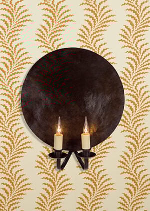 Scrolling Fern Frond Wallpaper - Indian Yellow: lifestyle