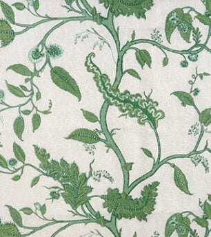 Tendril Vine - Emerald - Linen Sheer