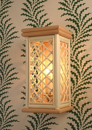 The Rattan Bird Cage Wall Lantern - Small: lifestyle