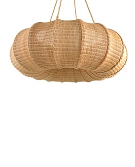 The Rattan Pasha Hanging Light - Medium With Rope