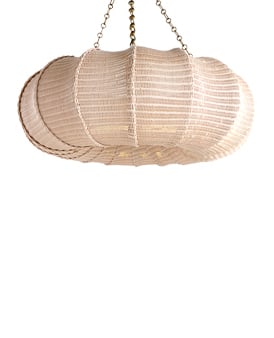The Rattan Pasha Hanging Light - Medium With Chain