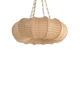 The Rattan Pasha Hanging Light - Small With Chain