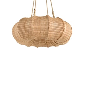 The Rattan Pasha Hanging Light - Small With Rope