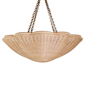 The Rattan Daisy Hanging Light - Large With Chain