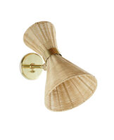 David Netto - The Trousdale Wall Light With Rattan Up Down Shade