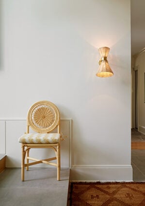 David Netto - The Trousdale Wall Light With Rattan Up Down Shade: lifestyle