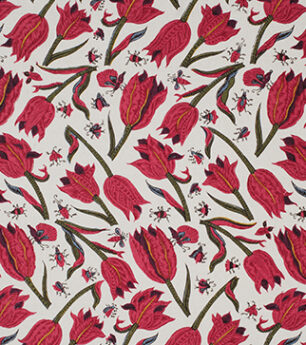 Tulips And Butterflies - Original - Mutka Silk