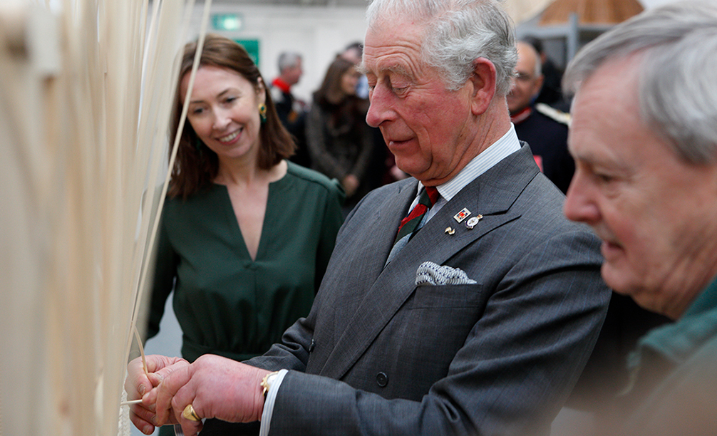 Soane Journal - HRH The Prince of Wales welcomed to the Soane Britain Rattan Workshop