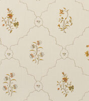 Karun Thakar - Floral Lattice - Ocherous - Ivory Linen