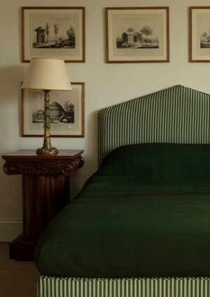 Sargent Stripe - Emerald - Weave: lifestyle