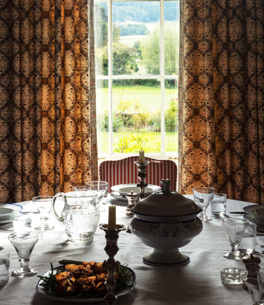 Trellis Twine Jamawar Stone Linen Soane Britain