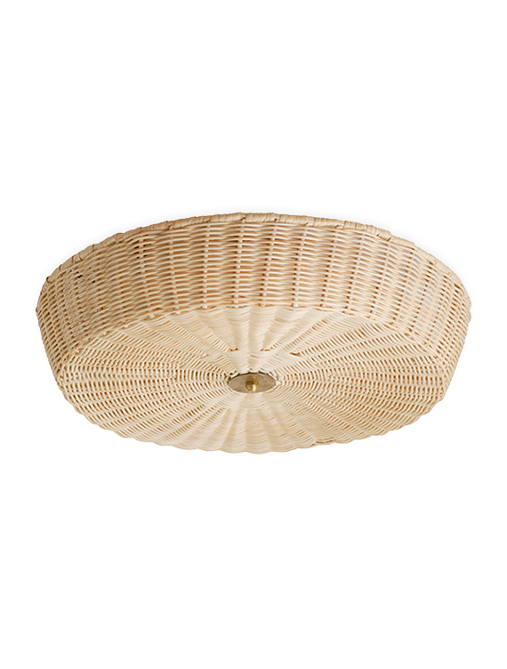 The Rattan Disc Flush Ceiling Light
