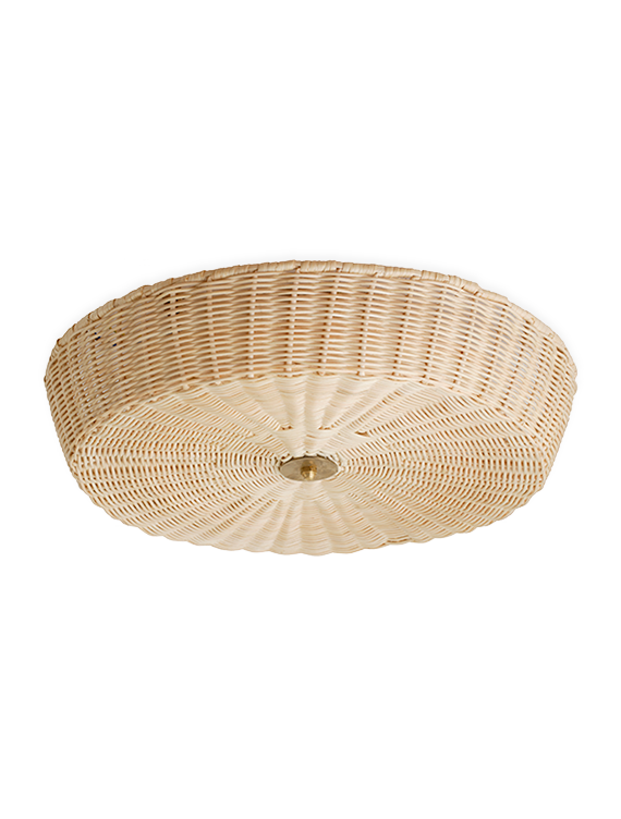 The Rattan Disc Flush Ceiling Light