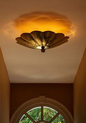 The Flush Scallop Ceiling Light - Small: lifestyle