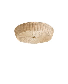 The Rattan Disc Flush Ceiling Light