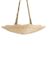 The Rattan Scallop Hanging Light - Large With Rope