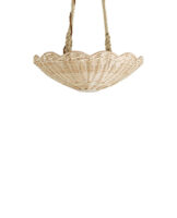 The Rattan Scallop Hanging Light - Small With Rope