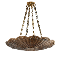 The Rattan Scallop Hanging Light - Large With Chain gallery