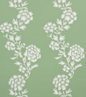 Charlotte Johnstone - Mawar Wallpaper - Ivory On Hart Green