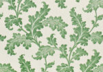 Scrolling Acanthus - Green - Ivory Linen