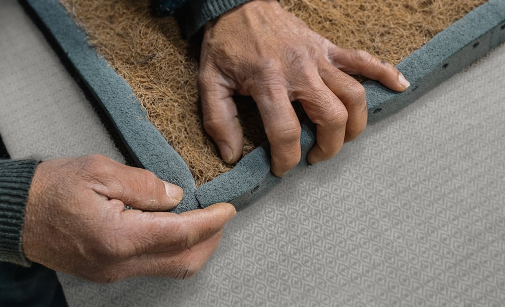 Upholstery foam is widely used because it holds the shape of modern seating, but it is made from fossil fuels and is difficult to recycle, repair or re-use.