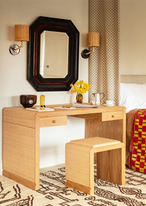 The Rattan Templeton Dressing Table: lifestyle