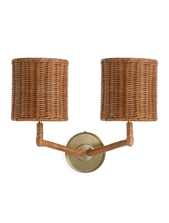 David Netto - The Double Rattan Lourmarin Wall Light