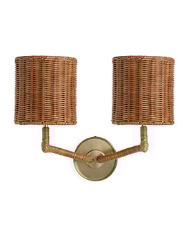 David Netto - The Double Rattan Lourmarin Wall Light