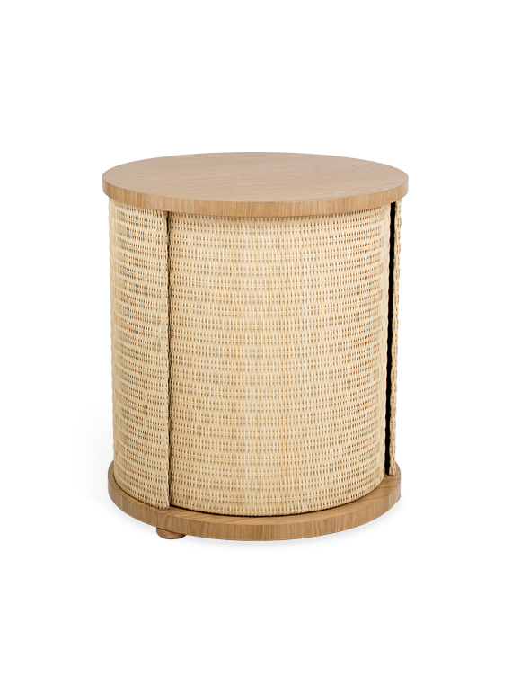 The Rattan Tambour Drum Cabinet