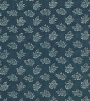 Burdur Leaf - Indigo - Linen