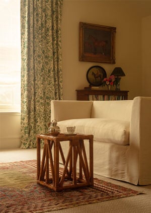 The Rattan Osiris Side Table – Low: lifestyle