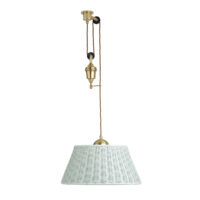 The Single Rise And Fall Ceiling Light - With Rattan Shade gallery