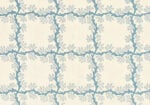 Espalier Square - Azure - Ivory Linen