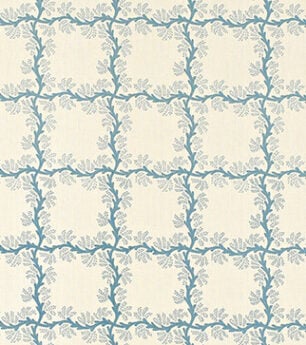 Espalier Square - Azure - Ivory Linen