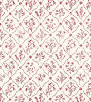 Lucknawi Flower - Berry - Ivory Linen