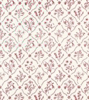 Lucknawi Flower - Berry - Ivory Linen
