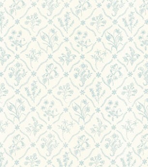 Lucknawi Flower - Blue - Ivory Linen