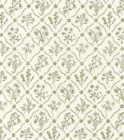 Lucknawi Flower - Moss - Ivory Linen