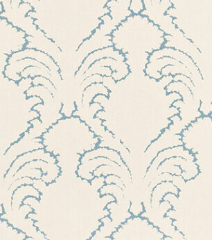 Pineapple Frond - Azure - Ivory Linen