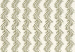 Scrolling Fern Silhouette - Moss - Ivory Linen