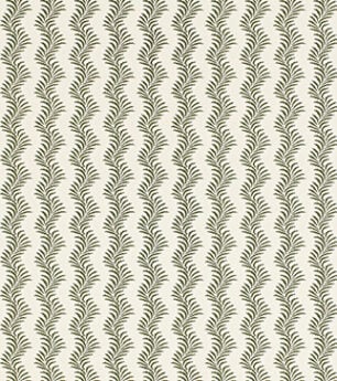 Scrolling Fern Silhouette Wallpaper - Moss