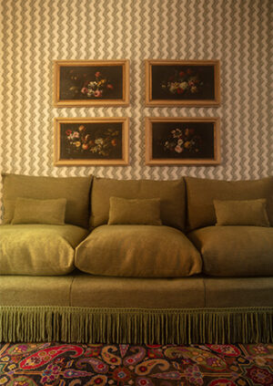 Scrolling Fern Silhouette Wallpaper - Moss: lifestyle