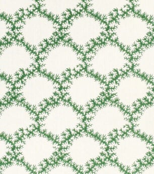 Seaweed Lattice - Emerald - Ivory Linen