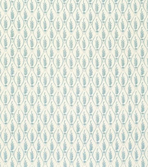 Serpentine Fern - Azure - Ivory Linen