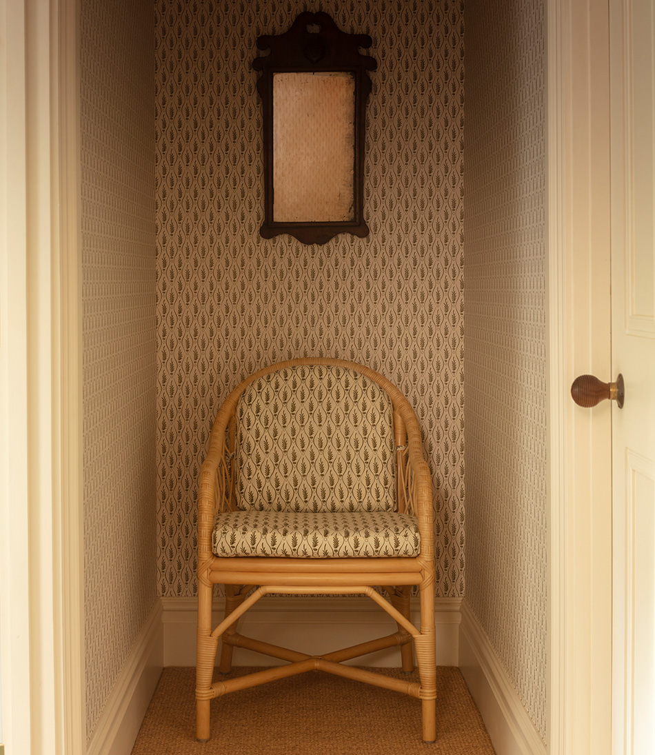 Serpentine Fern upholstered on cushions for a rattan chair