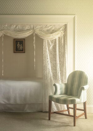 Serpentine Fern Wallpaper - Duck Egg Blue: lifestyle