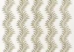 Scrolling Fern Frond - Moss - Ivory Linen