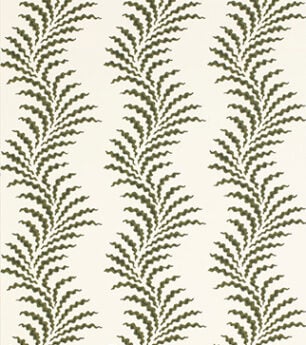 Scrolling Fern Frond Wallpaper - Moss